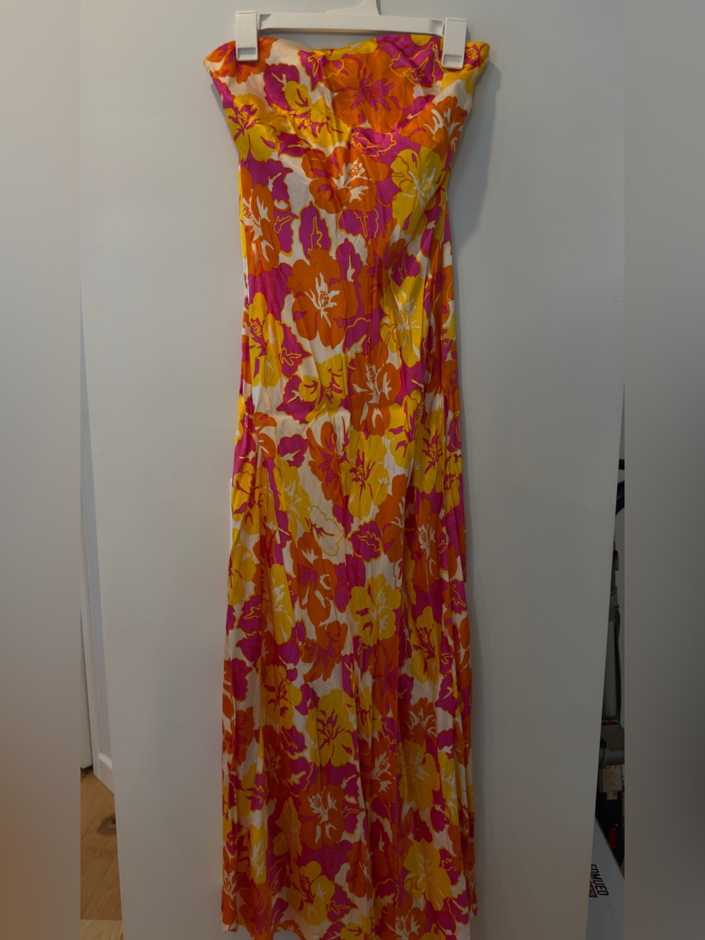 l*space Strapless Floral Maxi Dress in Pink, Yellow & Orange